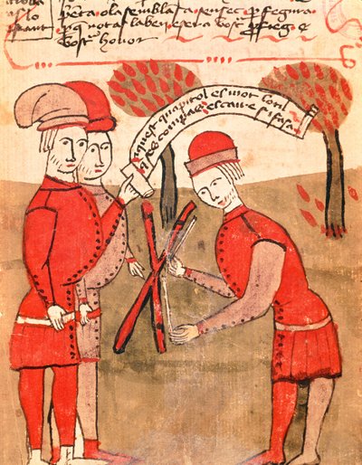 Ms 327 fol.218r Het Meten van een Veld, uit 